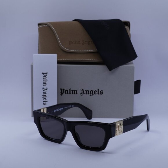 Palm Angels PERI10J MAGNOLIA 1007 Square Sunglasses - Black/Dark Grey - Picture 1 of 9